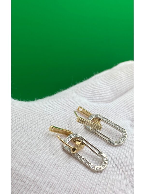 Xuping Rose Gold Zirkon Taşlı Sallantılı Kadın Küpe - Görsel 2