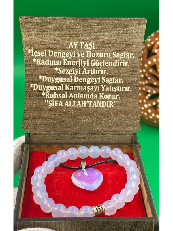 Ay Taşı Kolye Bileklik Doğal Taş Seti