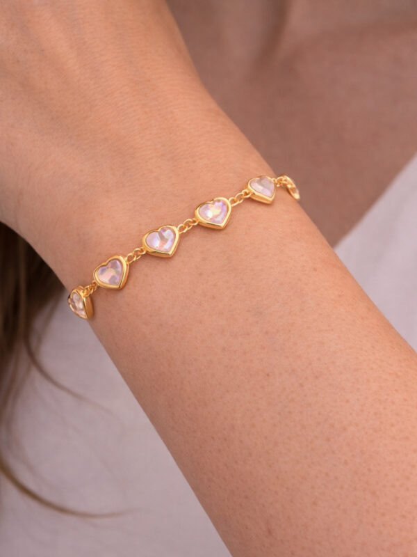 Kadın Gold Renk Zirkon Taşlı Bileklik 18CM - Görsel 1