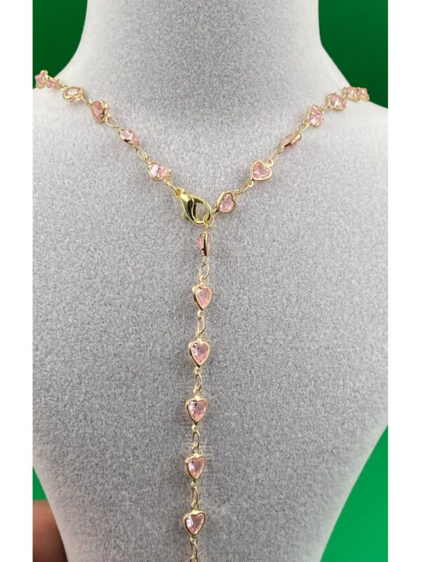 Y Model Minimal Pembe Kalpli Zirkon Taşlı Kolye