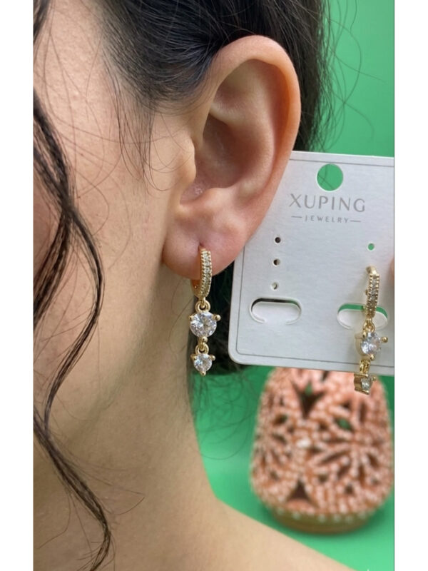 Xuping rose gold renginde sallantılı çelik küpe