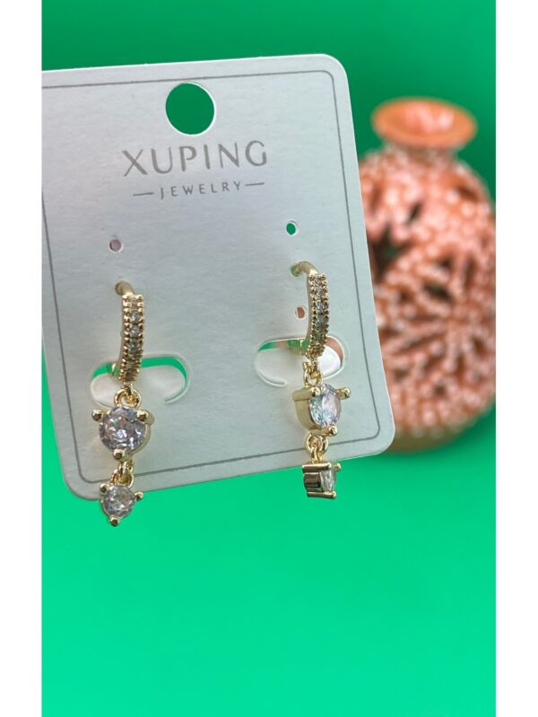 Xuping rose gold renginde sallantılı çelik küpe - Görsel 2