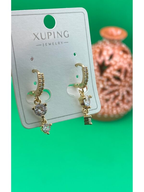 Xuping rose gold renginde sallantılı çelik küpe - Görsel 3