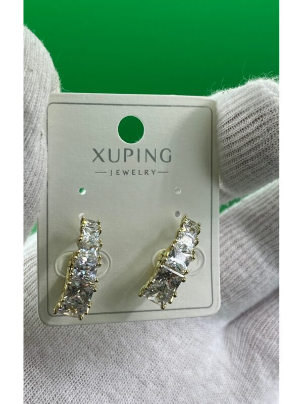 Xuping 14k Kuyumcu Model Zirkon Taşlı Kadın Küpe - Görsel 2