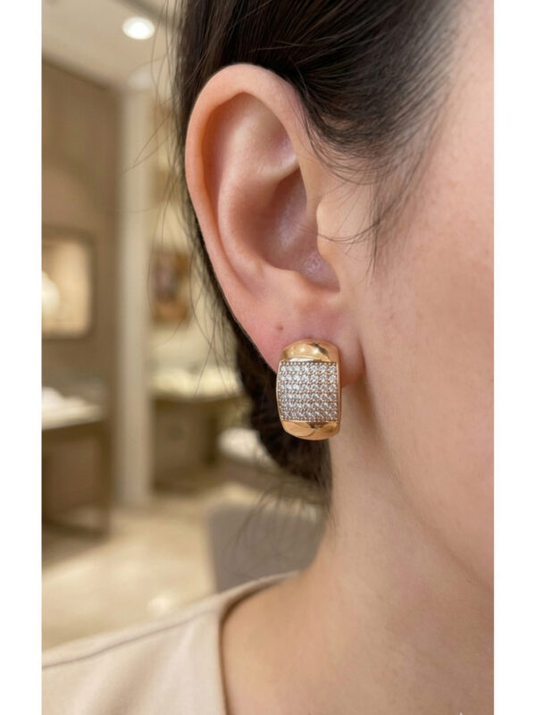 Xuping Rose Gold Renginde Şık Zirkon Taşlı Kadın Küpe - Görsel 1
