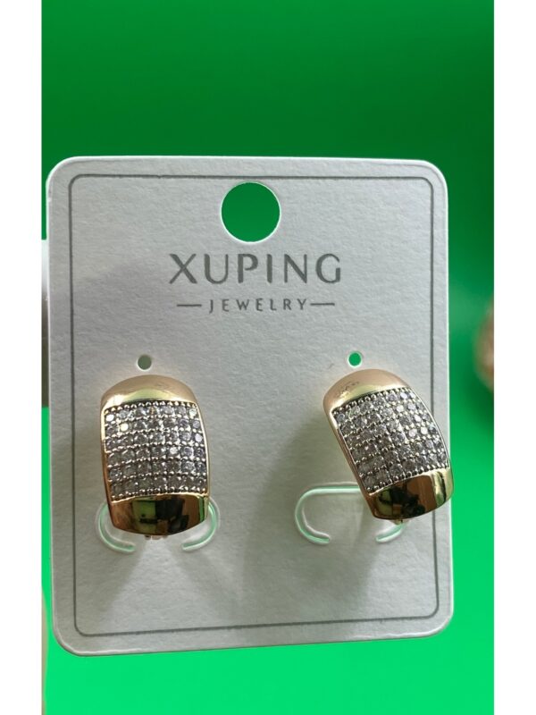 Xuping Rose Gold Renginde Şık Zirkon Taşlı Kadın Küpe - Görsel 2