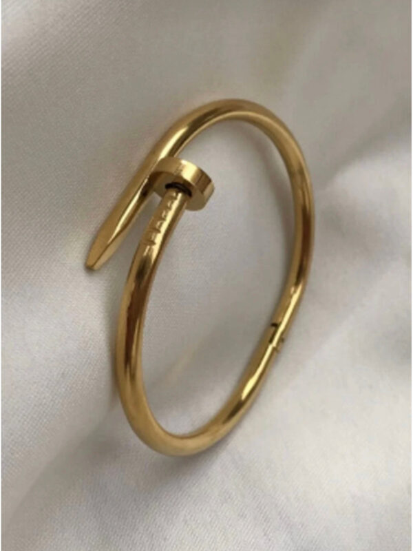 Kadın Gold Renk Çivi Model Çelik Bileklik - Görsel 2