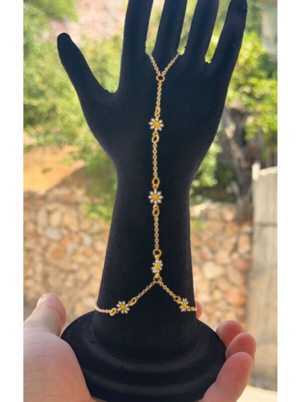 Kadın Gold Renk 5 li Papatya Model Şahmeran - Görsel 2