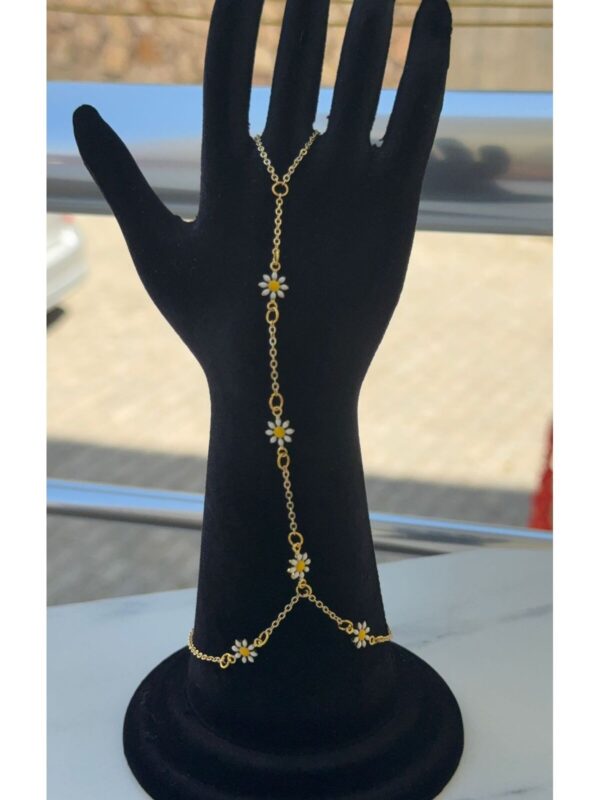 Kadın Gold Renk 5 li Papatya Model Şahmeran - Görsel 3