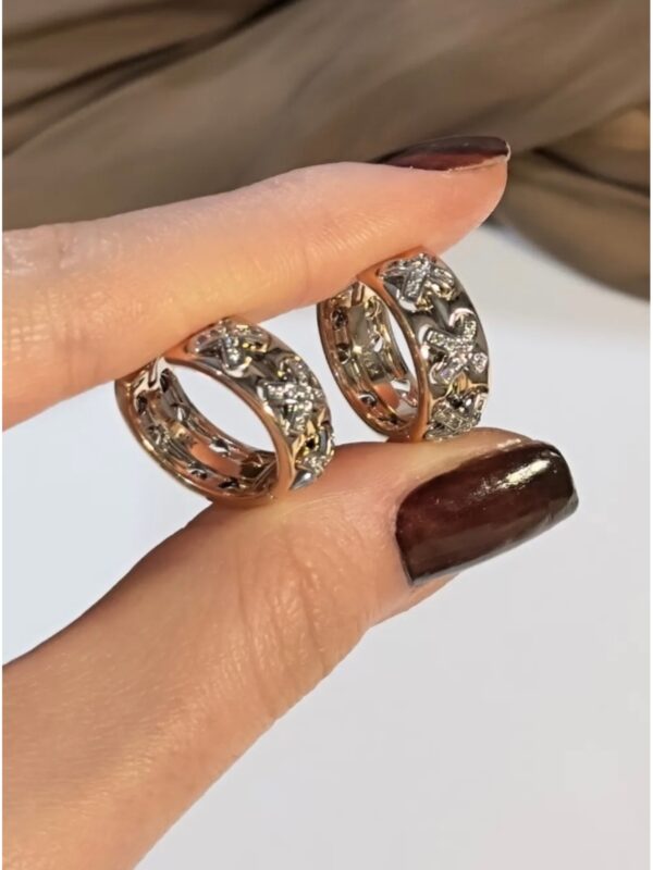 Kadın Çelik Rose Gold XOXO Xuping Küpe - Görsel 1