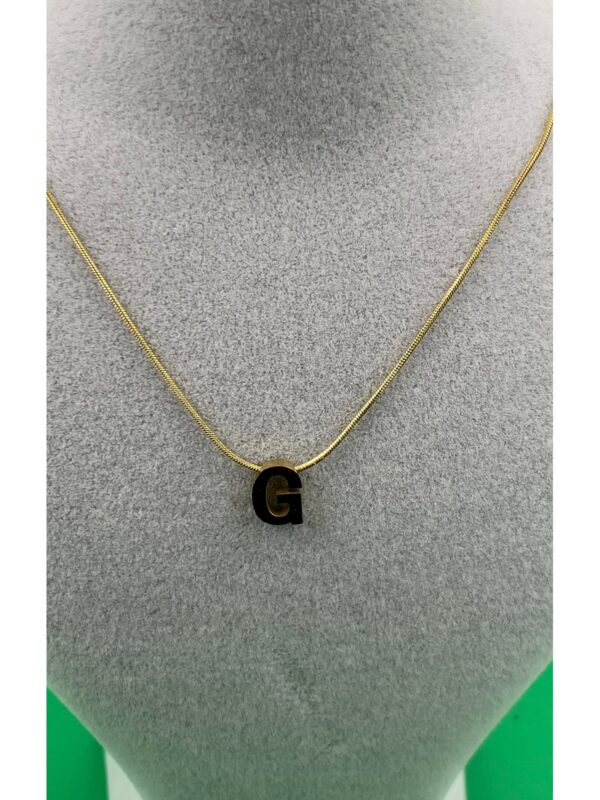 14K Altın Renginde G Harf Minimal Model Çelik Kadın Kolye - Görsel 3