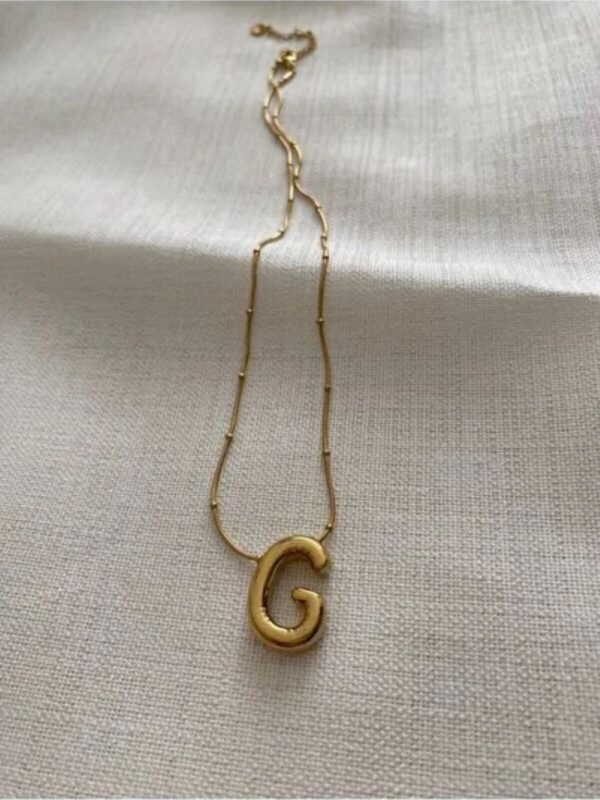 14K altın Renginde G Harfli Balon Model Çelik Kadın Kolye - Görsel 2