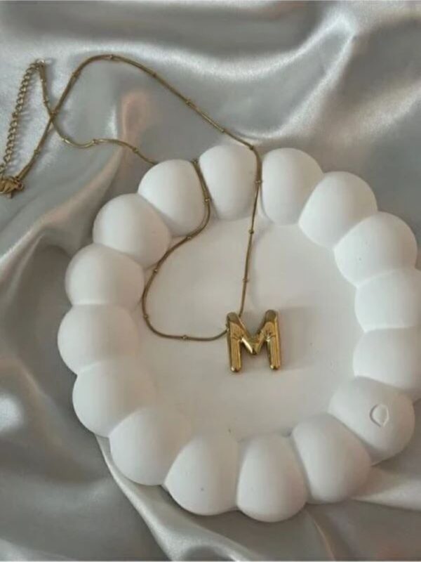 14K altın Renginde M Harfli Balon Model Çelik Kadın Kolye - Görsel 2