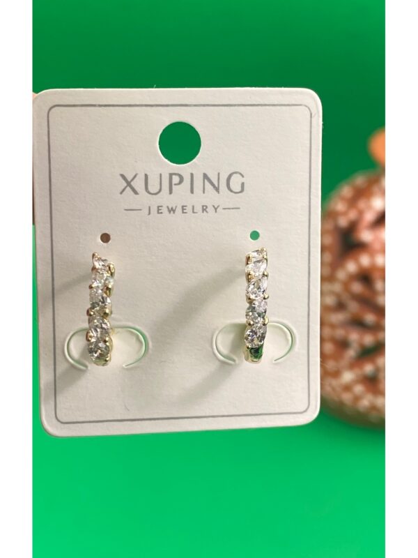 Xuping 14K Altın Renginde Damla Taş Şeklinde Kadın Şık Küpe - Görsel 2