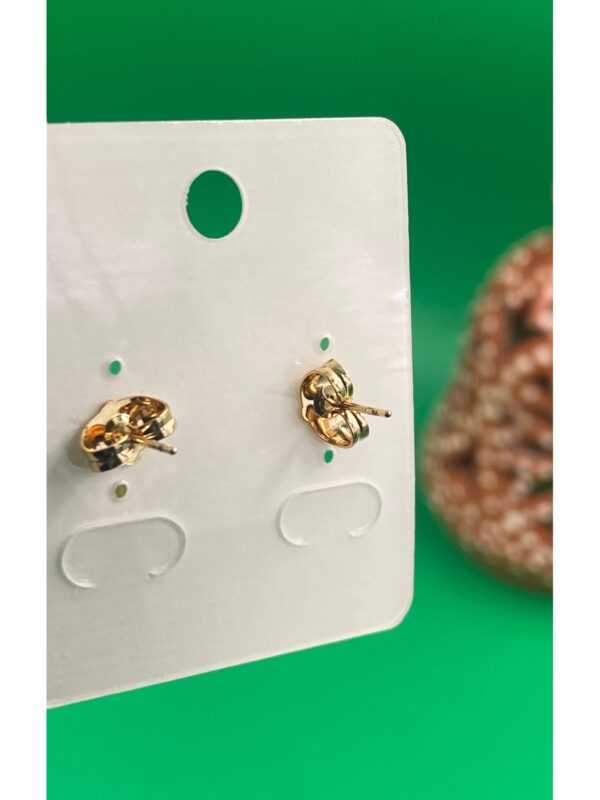 Xuping Rose Gold Yaprak Desenli Çivi Model Zirkon Taşlı Çelik Kadın Küpe - Görsel 2